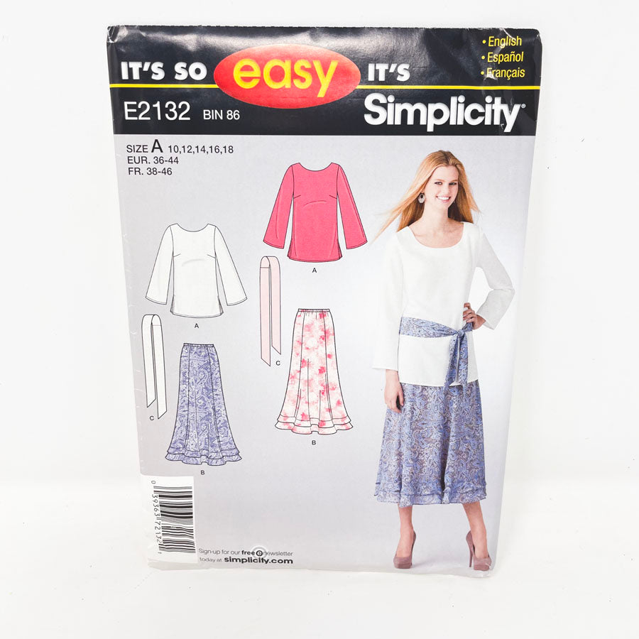 Skirt & Top - Simplicity Sewing Pattern E2132 (10-18)