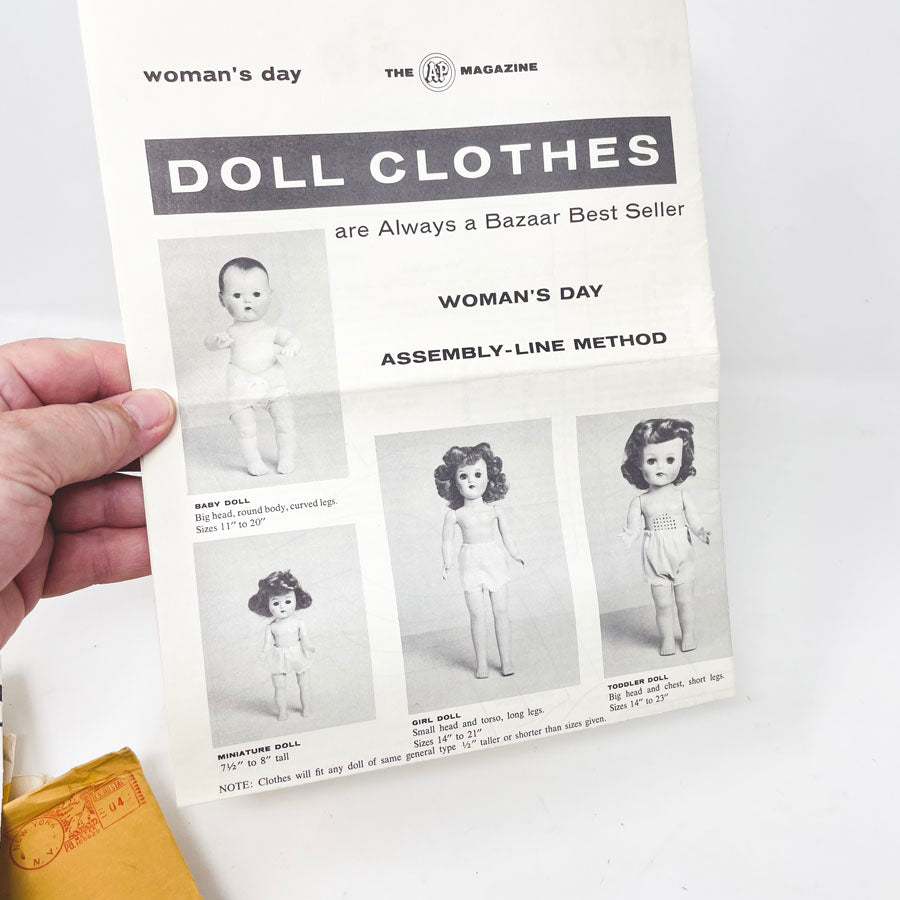 Vintage Woman's Day Mail Order Doll Clothes Patterns