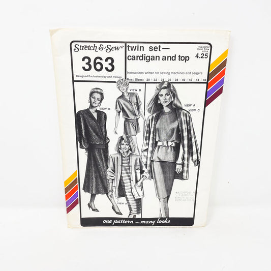 Twin Set Stretch & Sew Sewing Pattern #363