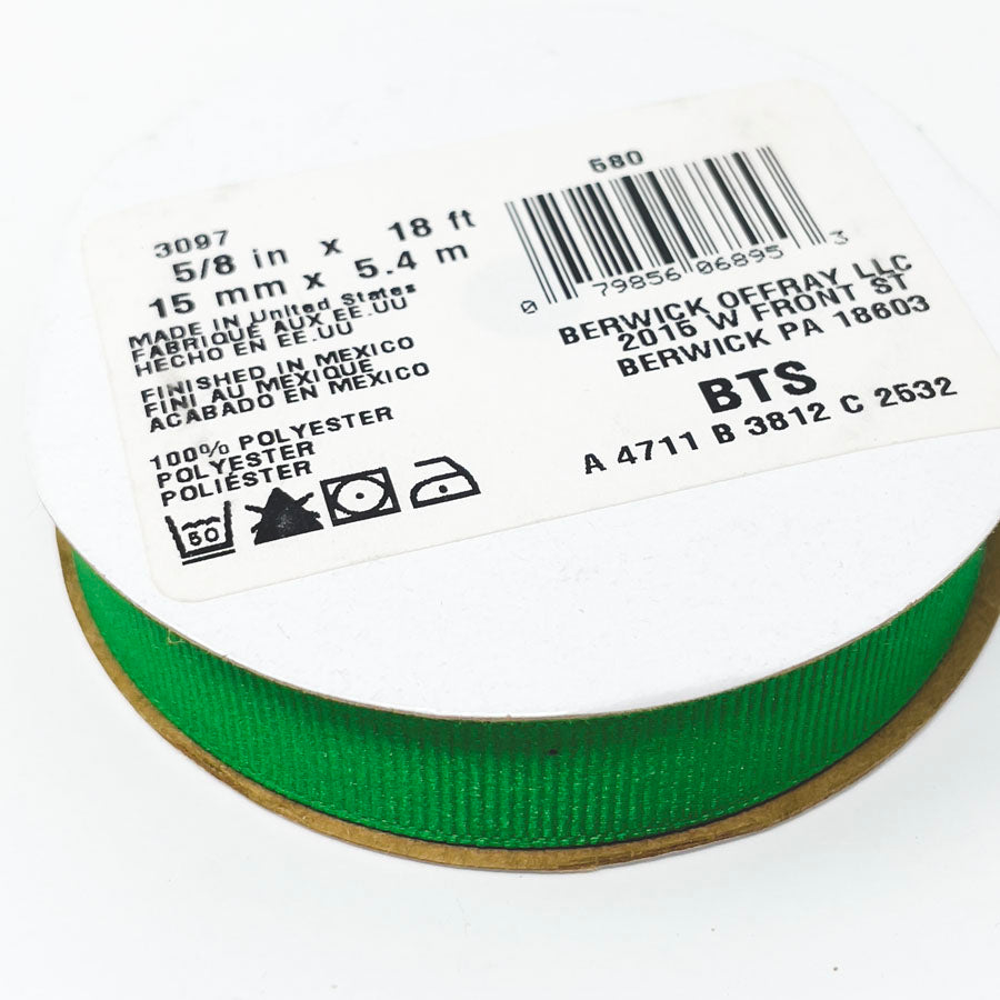 Offray Kelly Green Grosgrain Ribbon