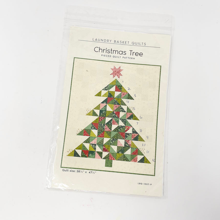 Laundry Basket Christmas Tree Pieced Quilt Pattern