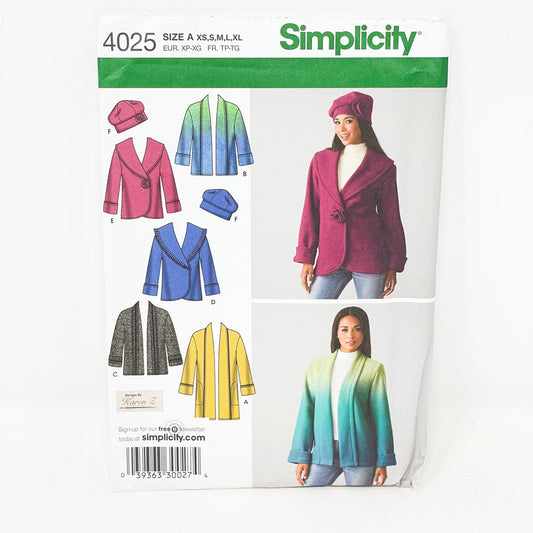 Jacket & Hat - Simplicity Sewing Pattern 4025 (XS-XL)