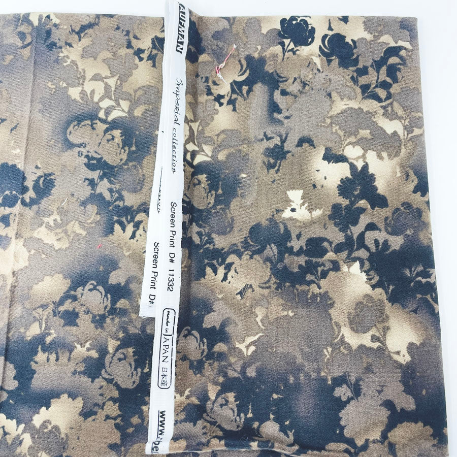 1 yd - Brown Floral - Imperial Collections by Robert Kaufman