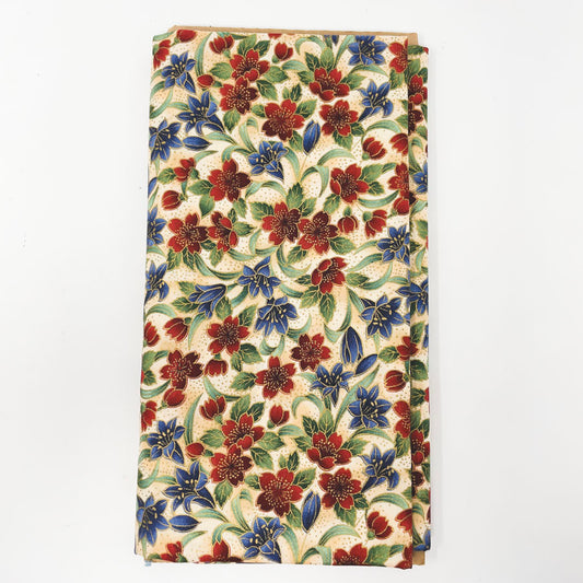 1 yd - Blue & Red Flowers by Robert Kauffman Fabrics