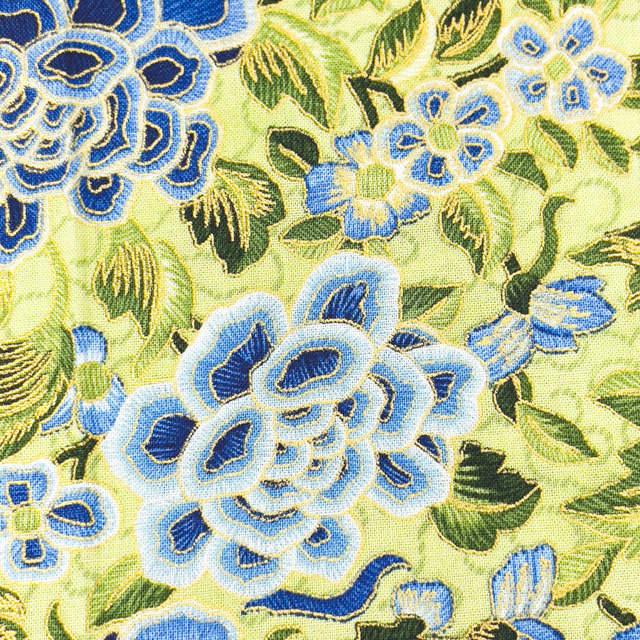 1 yd - Blue Floral Masami - Kaufmann California Fabric