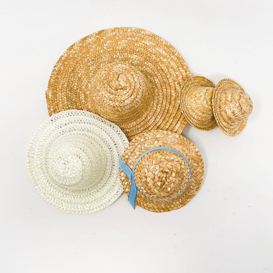 Bundle of Mini Straw Hats (5)