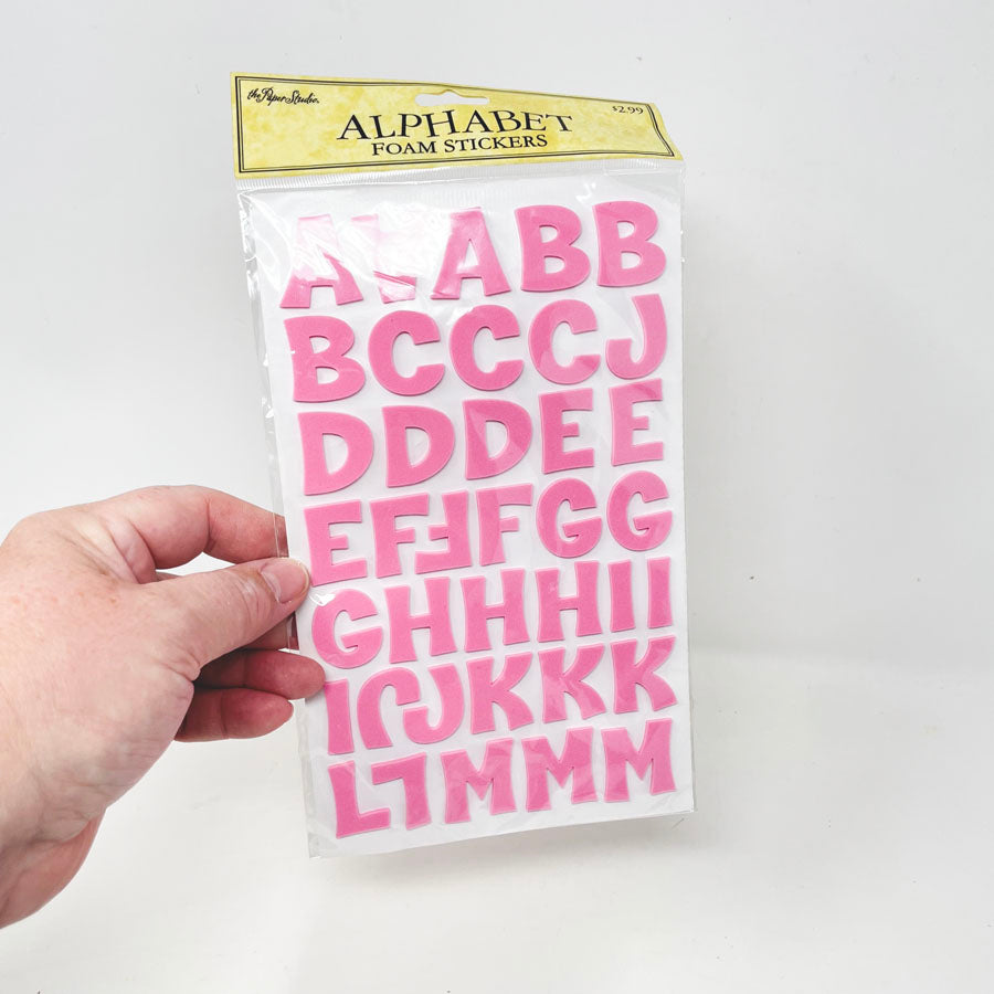 The Paper Studio - Pink Foam Alphabet Stickers