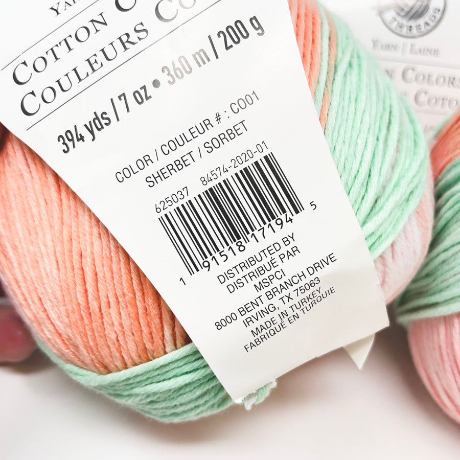 Cotton Colors Yarn by Loops & Threads - Pick a Color