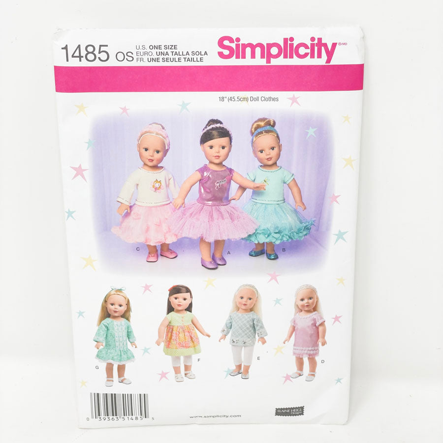 Simplicity - 1485 - 18” Doll Dresses