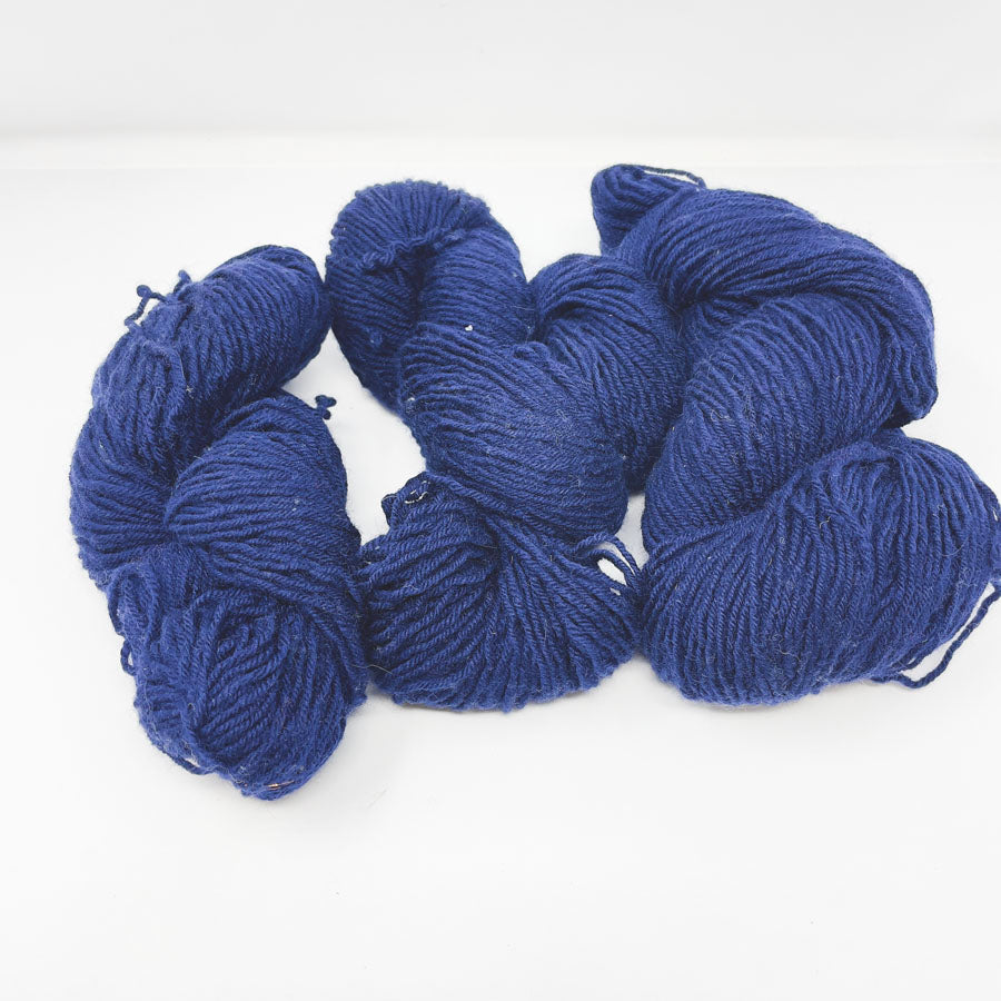 Three Hanks of Navy Blue Yarn