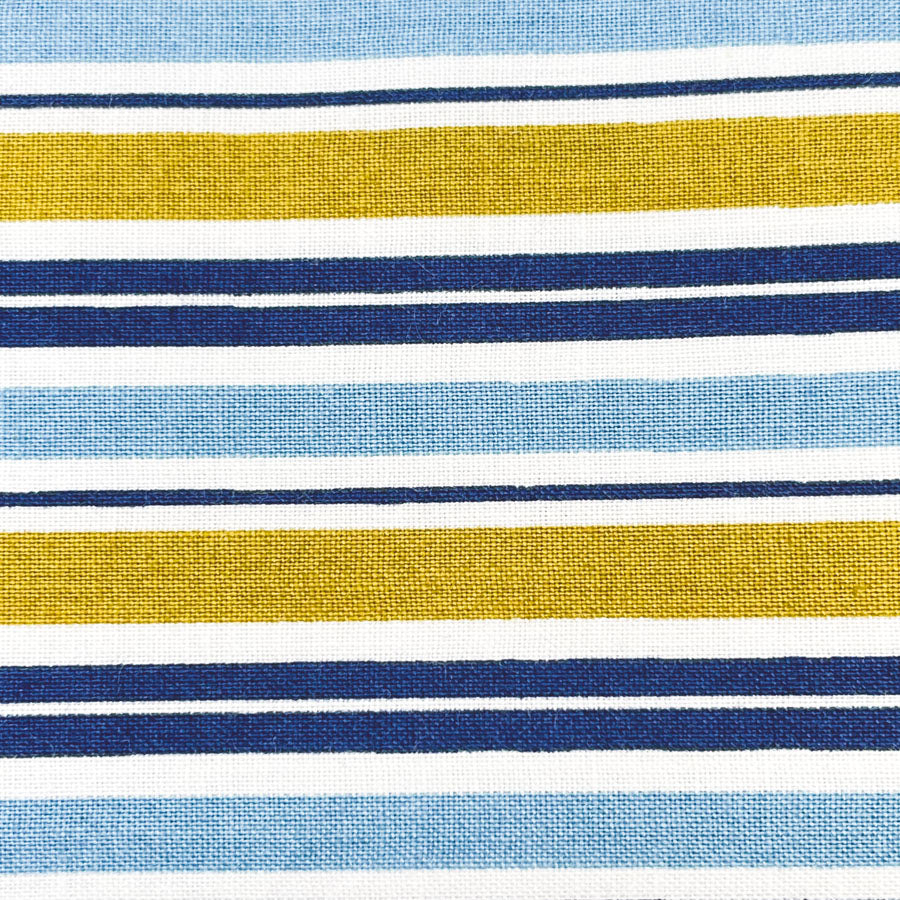 1 yd - Green & Blue Striped Cotton Fabric