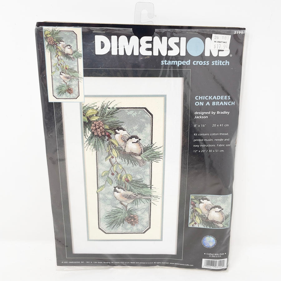 Dimensions Stamped Cross Stitch Kit - Chickadees on a Branch