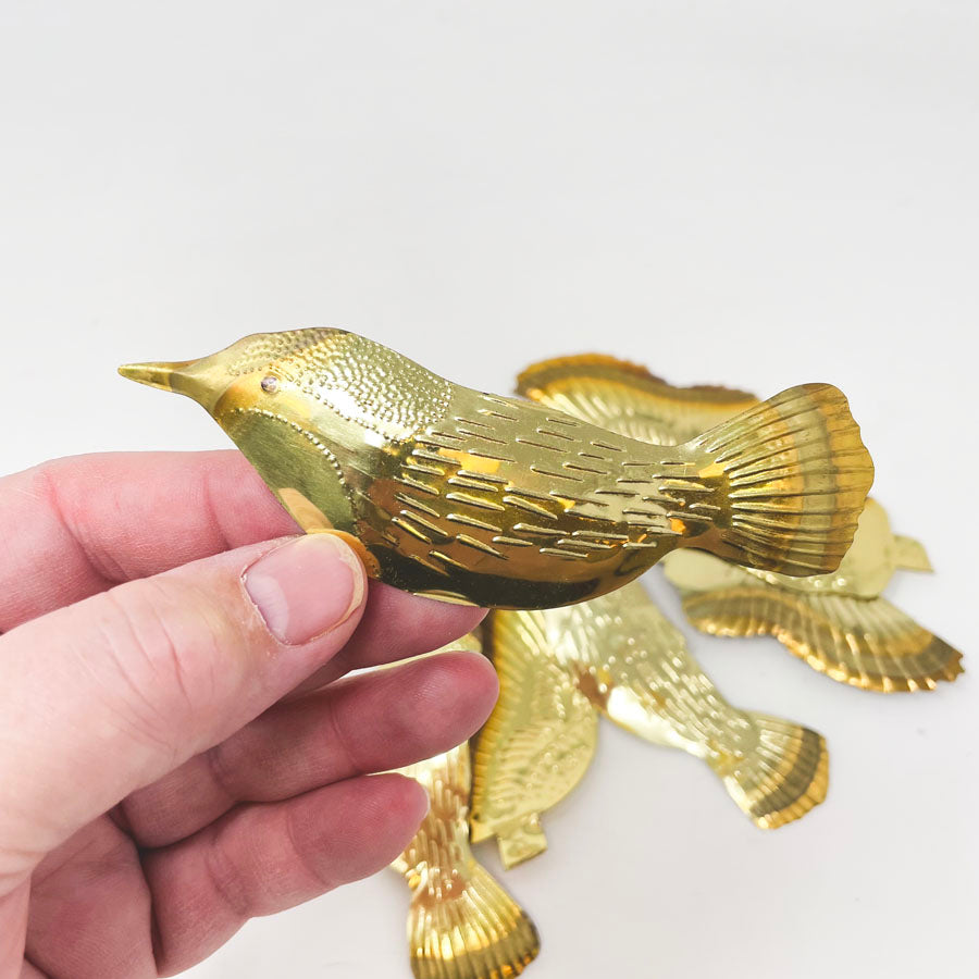 Vintage Brass Metal Birds