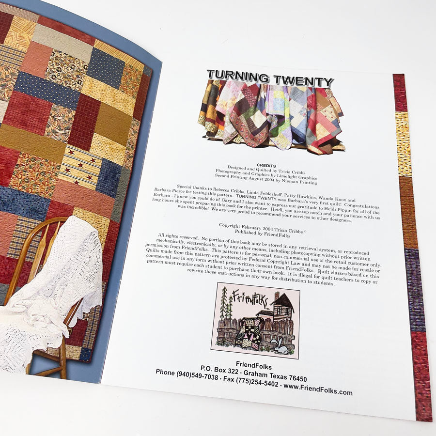 Turning Twenty Quilt Pattern Book by Tricia Cribbs