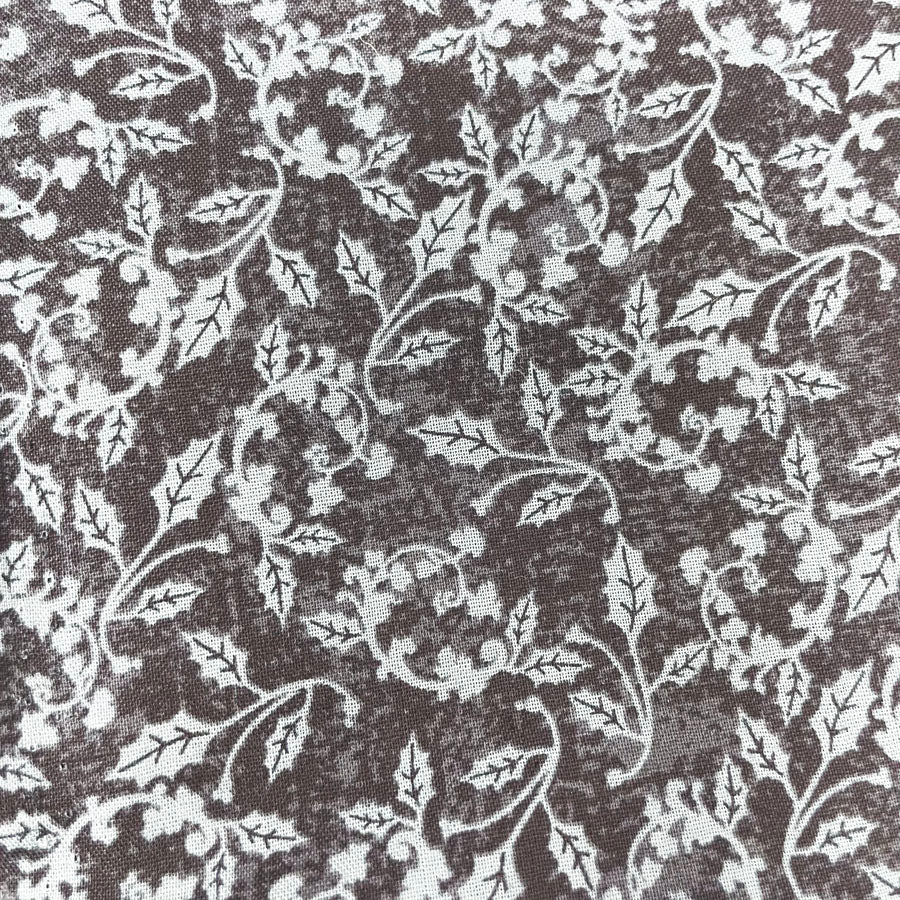 3 yds - Blue/Charcoal Vine Pattern Fabric