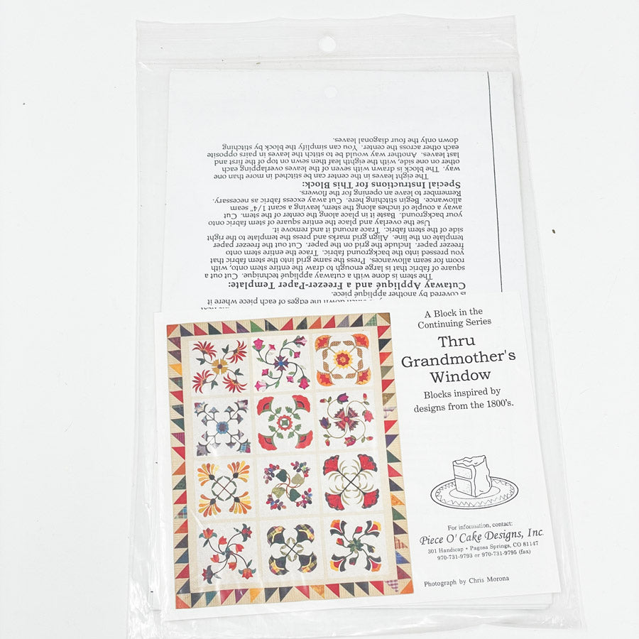 Piece O' Cake Designs - Thru Grandmother's Window - Prairie Parfait Quilt Pattern