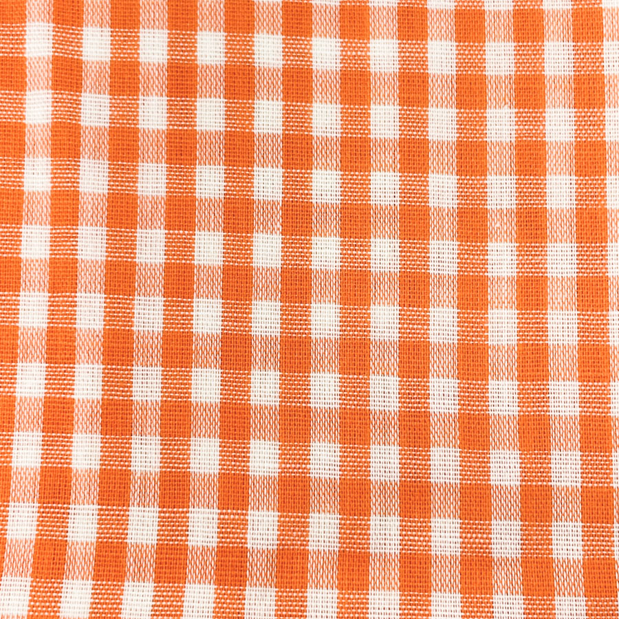 4 yds - Orange and White Gingham Fabric