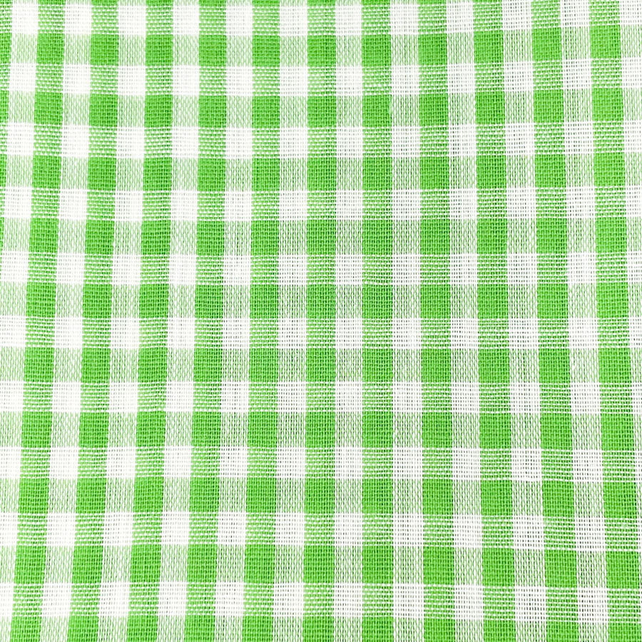 4 yds - Green and White Gingham Fabric