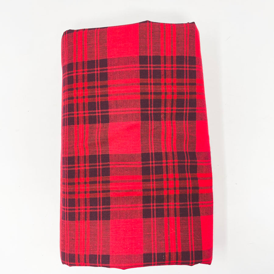 5.5 yds - Black and Red Plaid Fabric