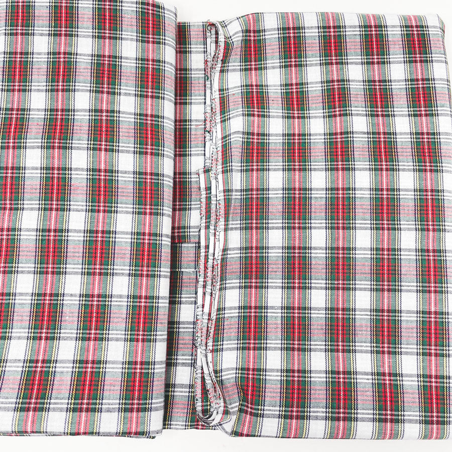 2.5 yds - Green & Red Plaid Fabric