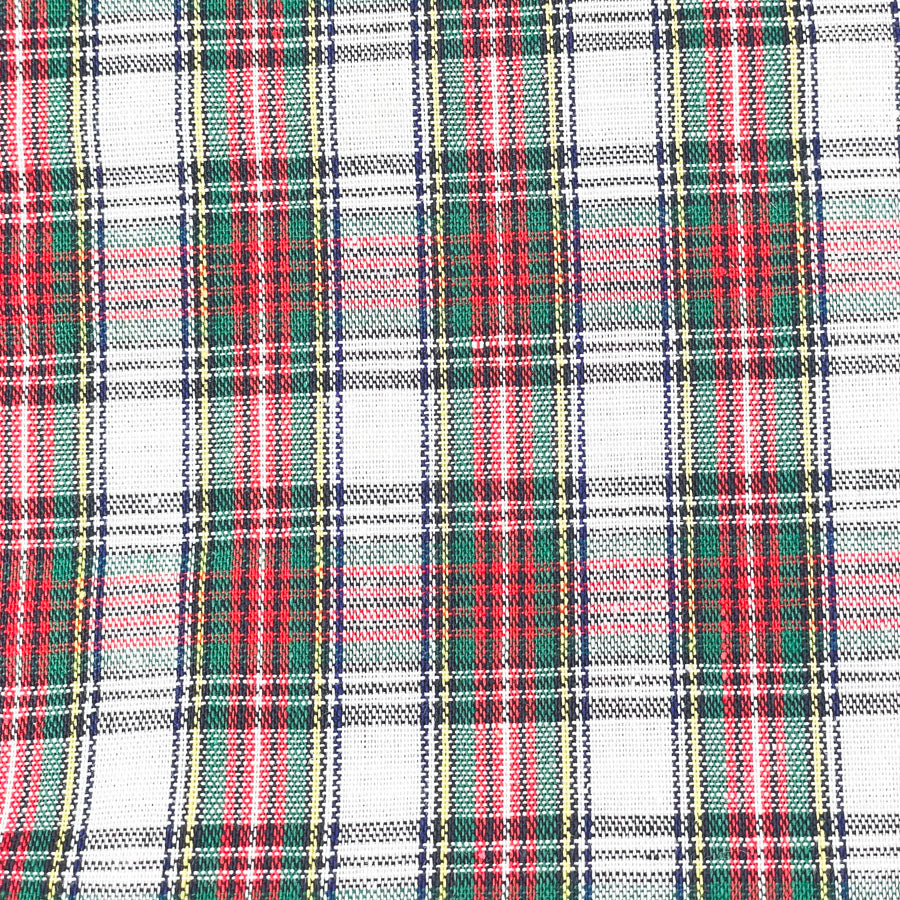 2.5 yds - Green & Red Plaid Fabric