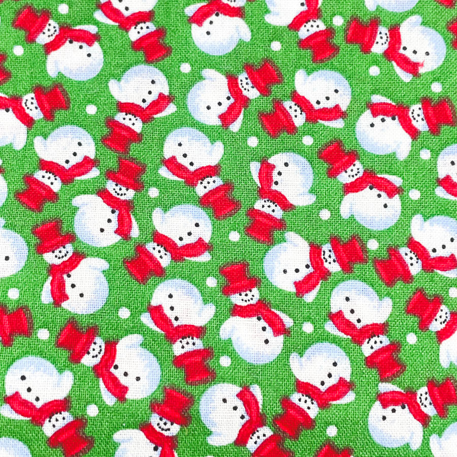 2 yds - Christmas Snowman Cotton Fabric