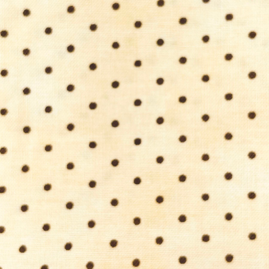 1 yd - Yellow With Brown Dots Cotton Fabric