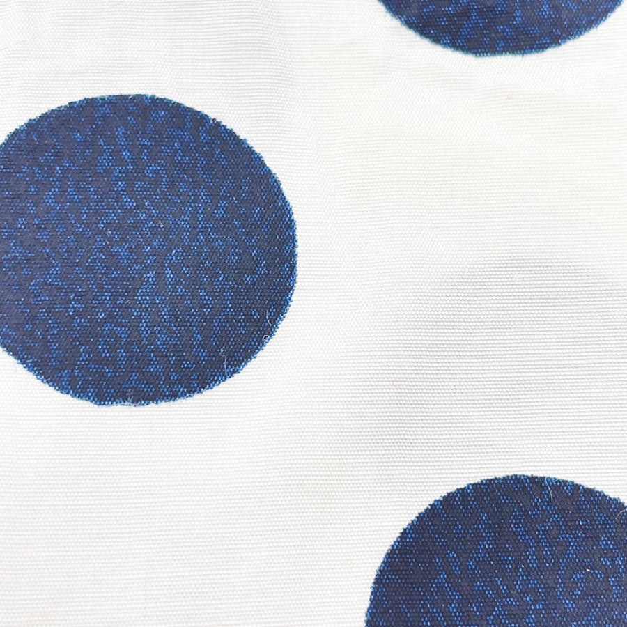 1 yd - White with Navy Dot Formal Fabric