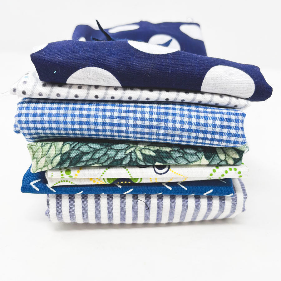 Dark Blues Fabric Bundle - Asst. Sizes