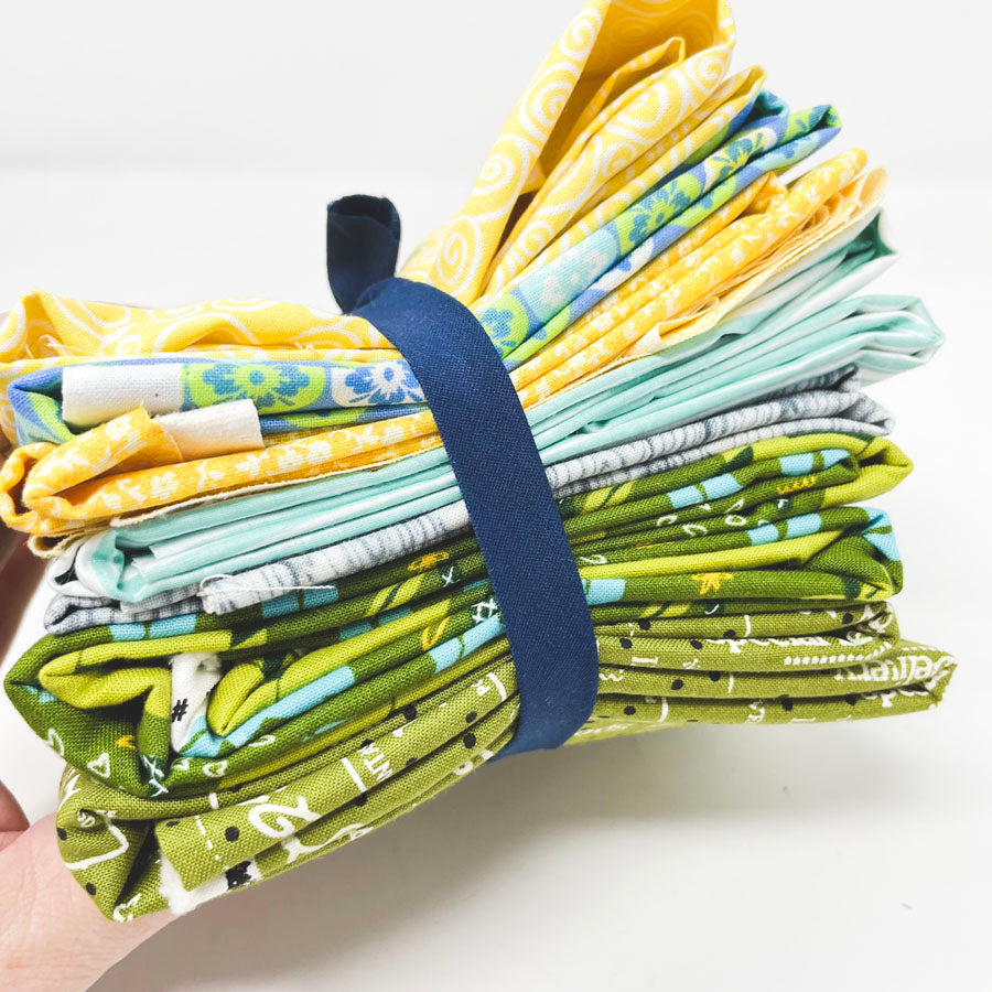 Yellows and Greens Fabric Bundle - Asst. Sizes