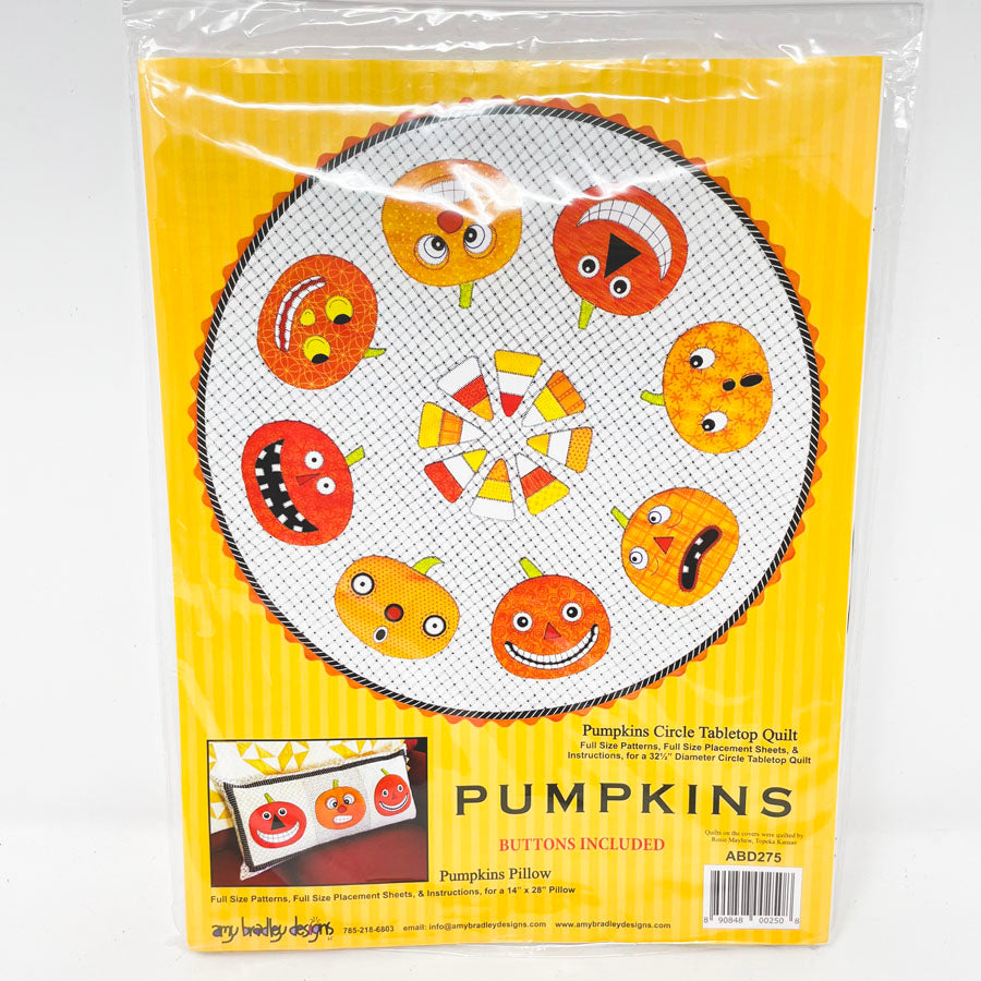 Pumpkins Circle Tabletop Quilt and Pillow Pattern - Amy Bradley Designs