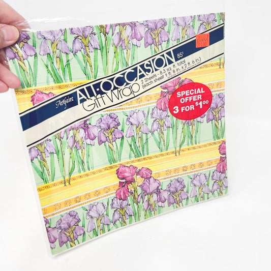 Vintage Iris Artfaire All-Occasion Gift Wrap - 2 sheets