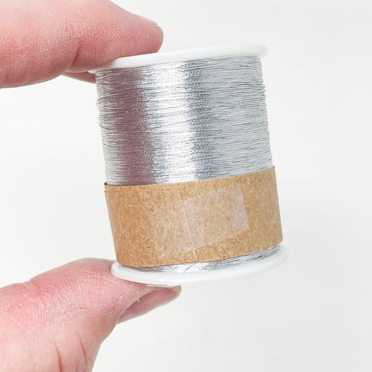 Silver Metallic Thread Spool