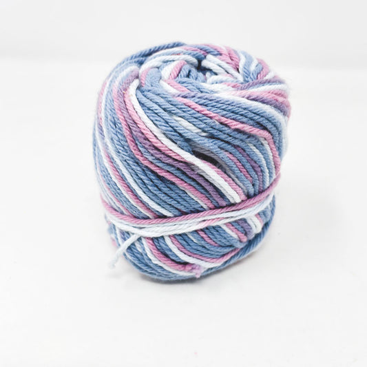 Cotton Blue Pink and White Yarn