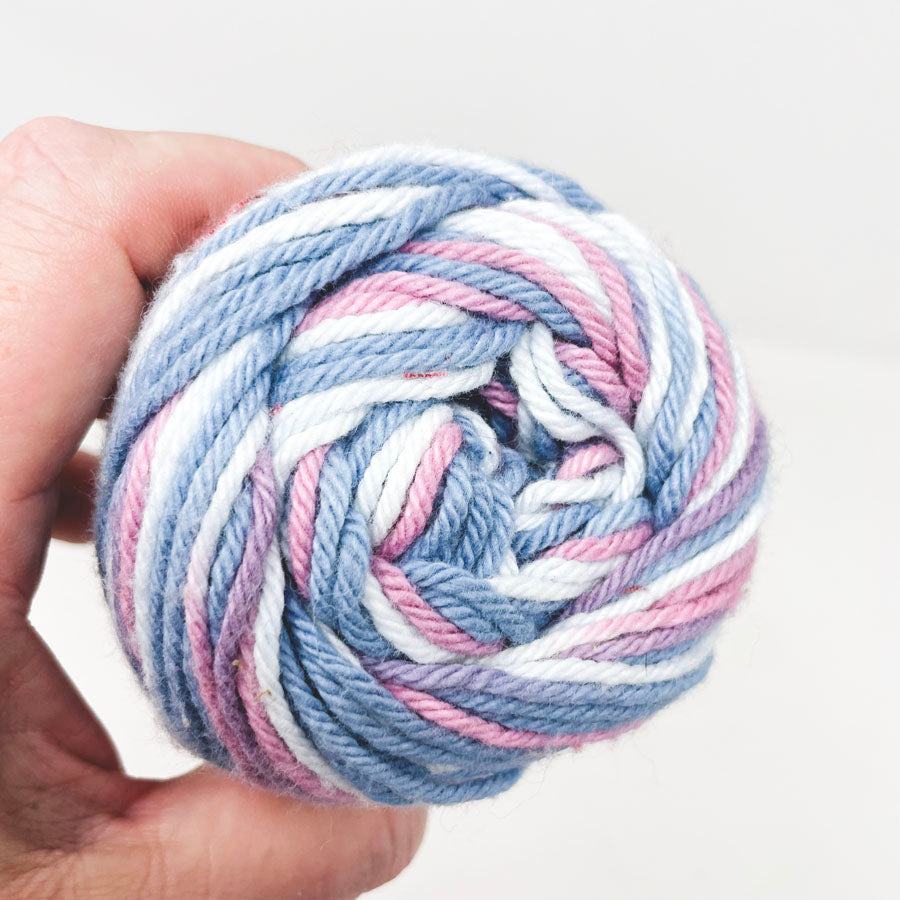 Cotton Blue Pink and White Yarn