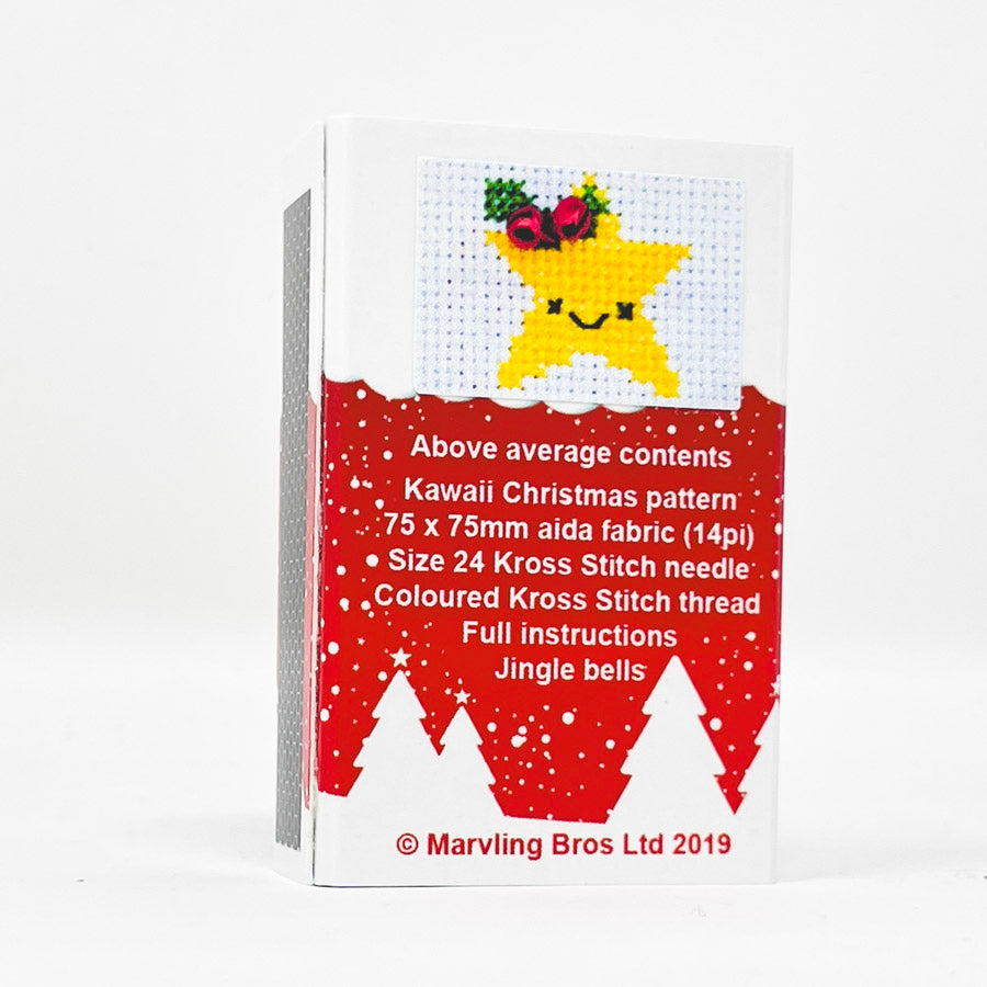 NEW // Christmas Kawaii Mini Cross Stitch Kit in a Matchbox