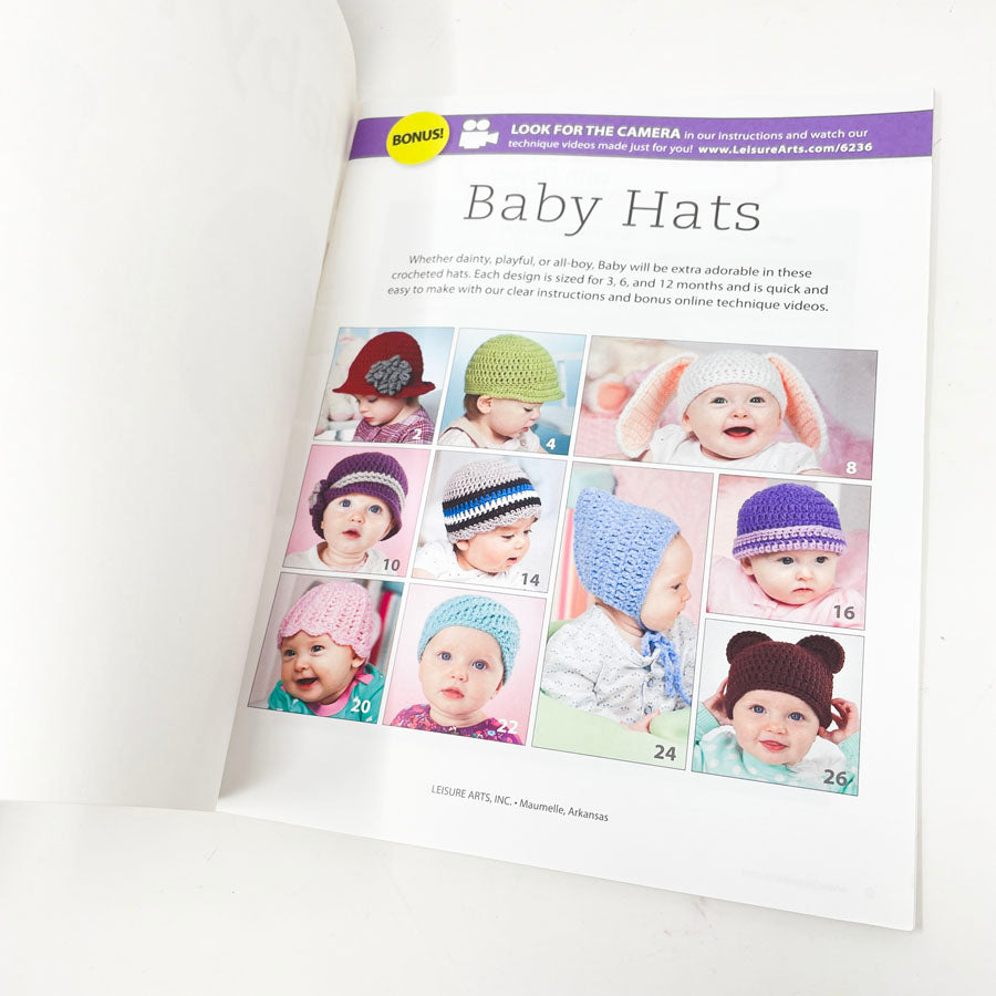 Leisure Arts Crochet Baby Hats Booklet