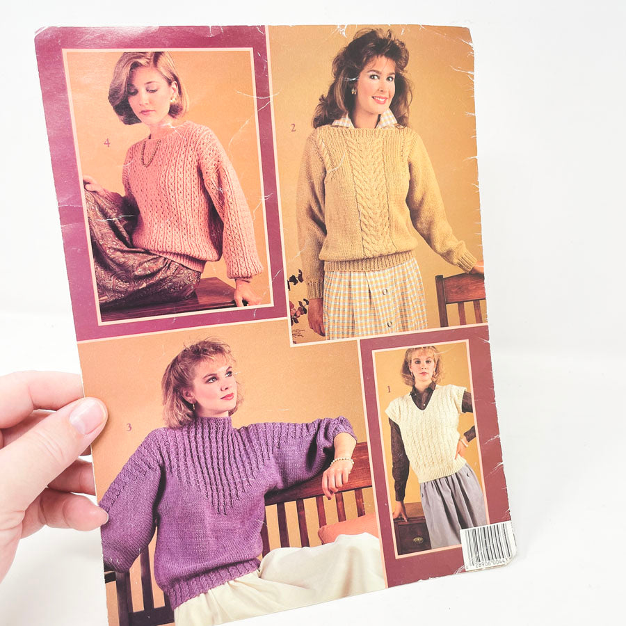 Leisure Arts Cable Pullovers Pattern Booklet