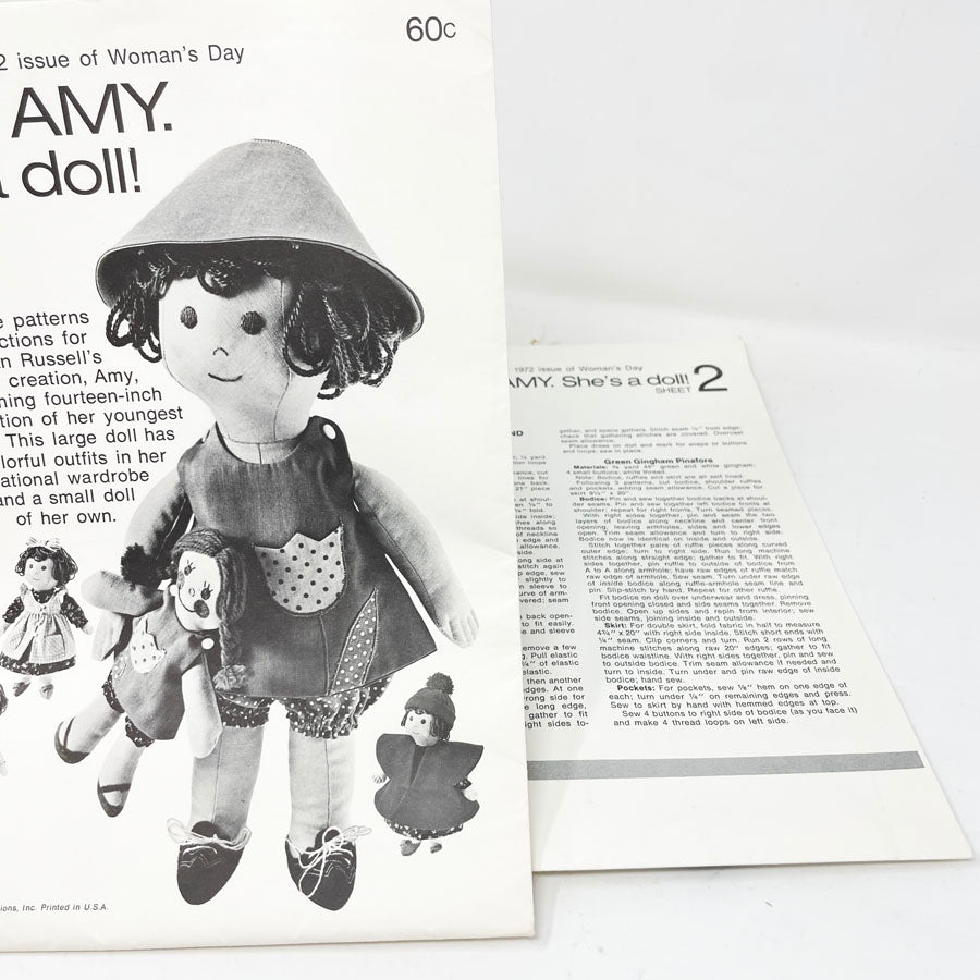 1972 Woman's Day Doll Pattern - This is Amy