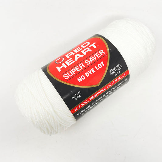 Red Heart Super Saver Yarn 8 oz- 311 White