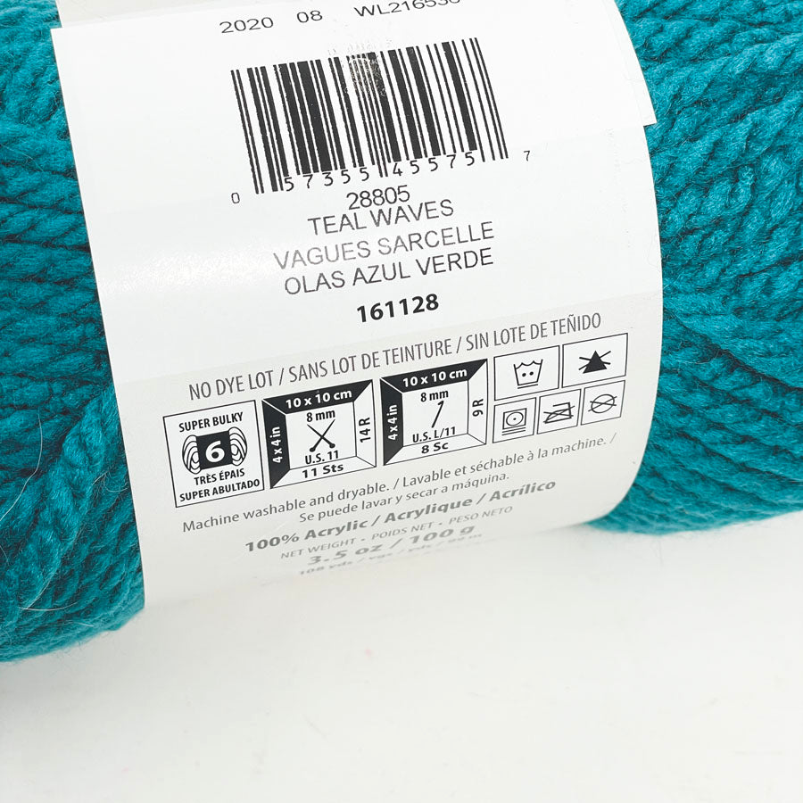 Bernat Softee Chunky Yarn - Teal Waves