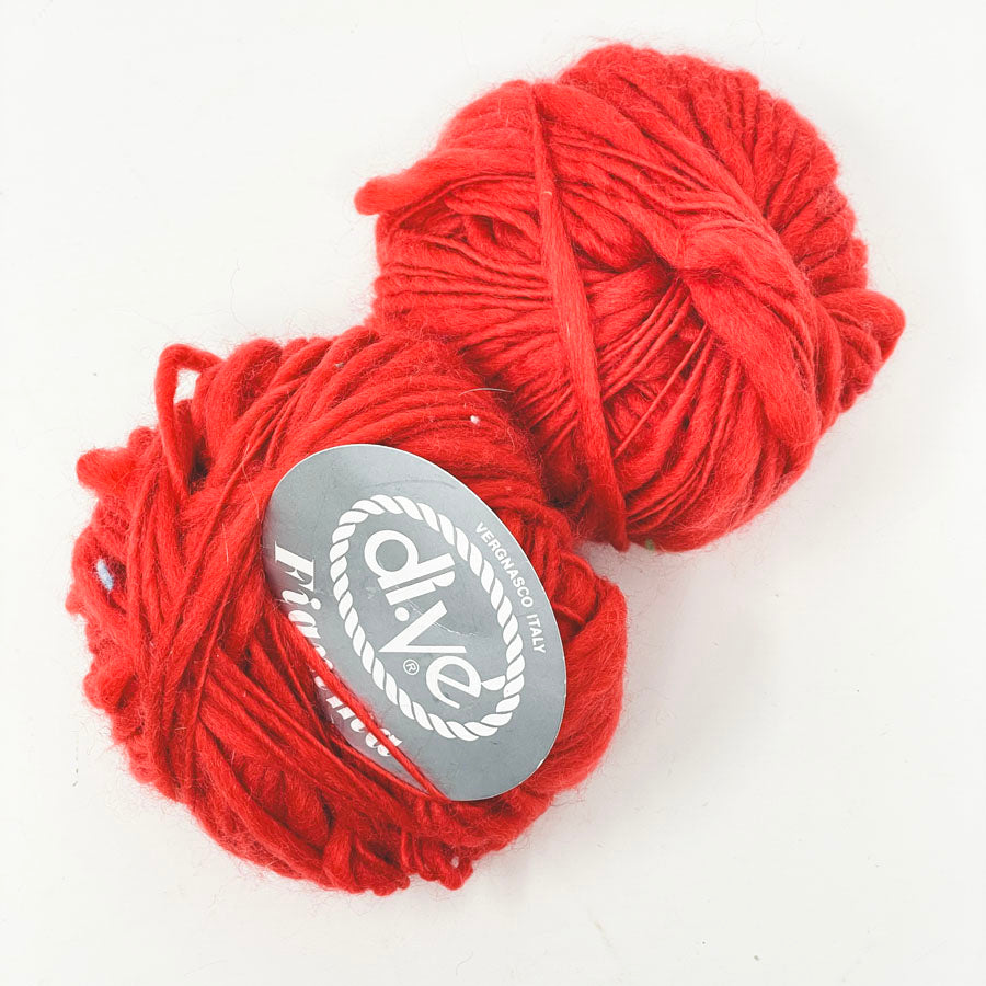 Vergnasco Italy Di.ve Fiamma Wool Yarn - Red 22047