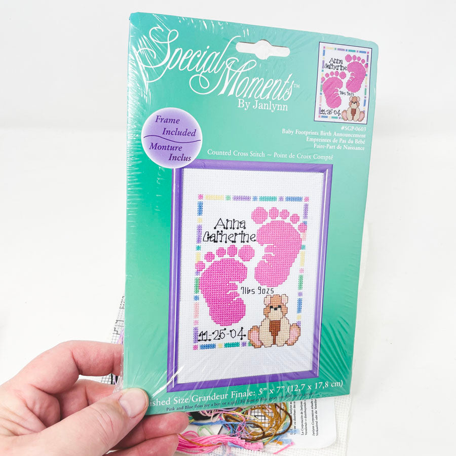 Baby Footprints Special Moments Cross-Stitch Kit by Janlynn