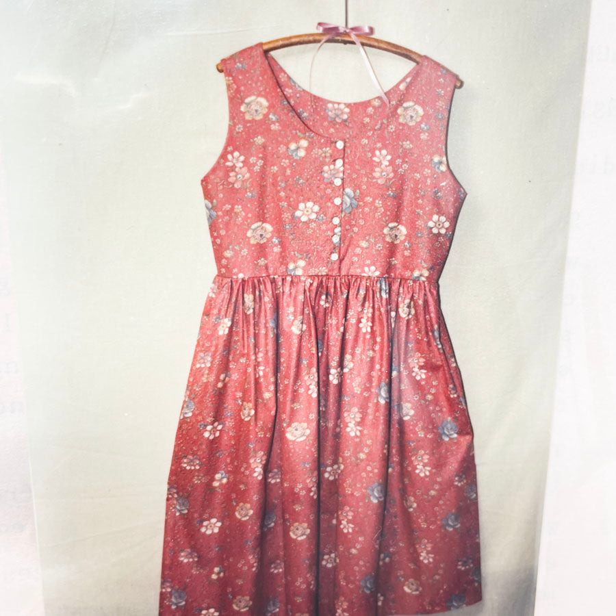 Country Button Front Dress 1980s Pattern