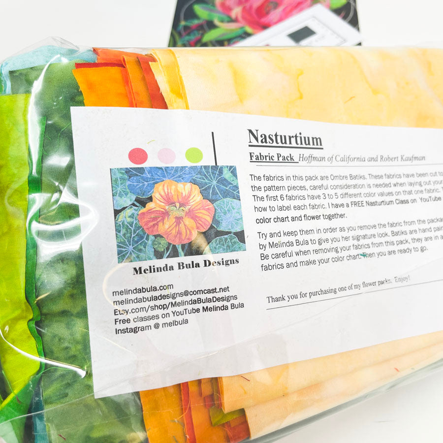 Nasturtium Kit with Fabric and Pattern - by Melinda Bula Designs