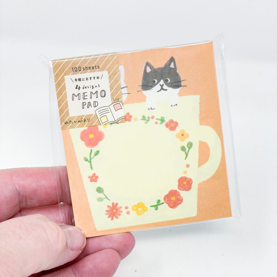 NEW // Furukawa Paper Works - Watashi Biyori 4 Designs Memo Pad - Cats