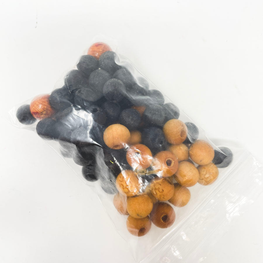 Small Bag of Round Wooden Beads