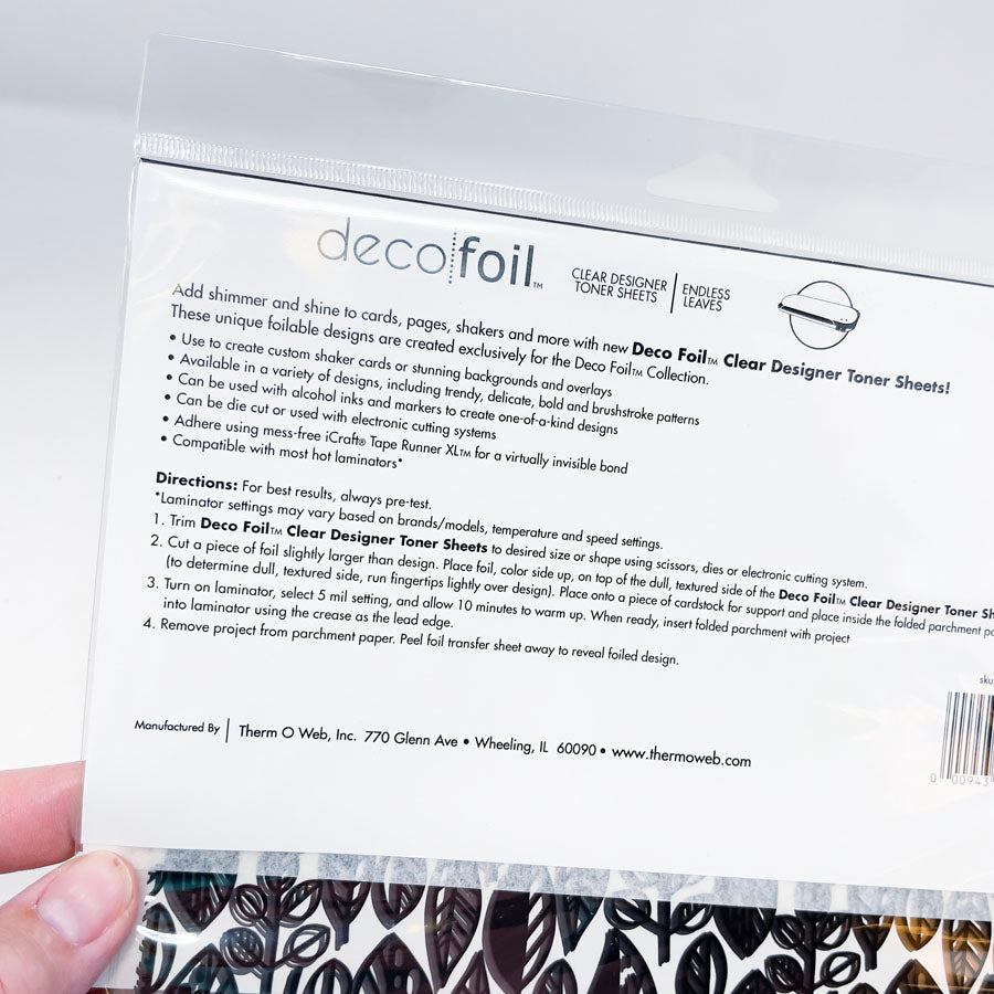 iCraft Deco Foil Clear Designer Toner Sheets - Endless Leaves