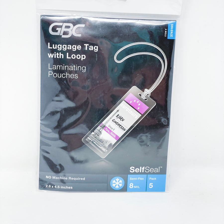 GBC Luggage Tag with Loop Laminating Pouches