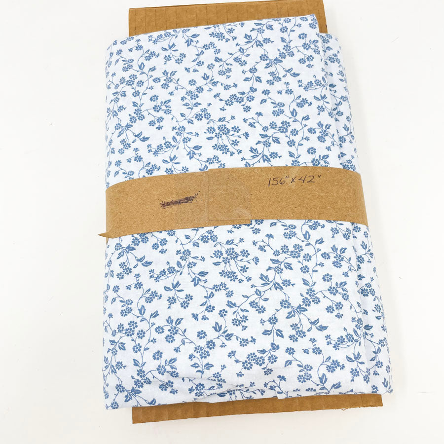 8.5 yd - Blue Floral Cotton Fabric